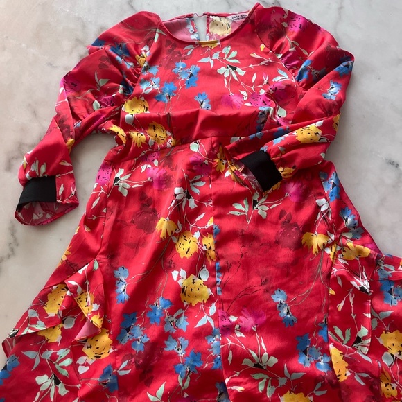ZARA Floral Frill Romper Ruffle Romper Sz Medium Multicolor - Picture 8 of 12